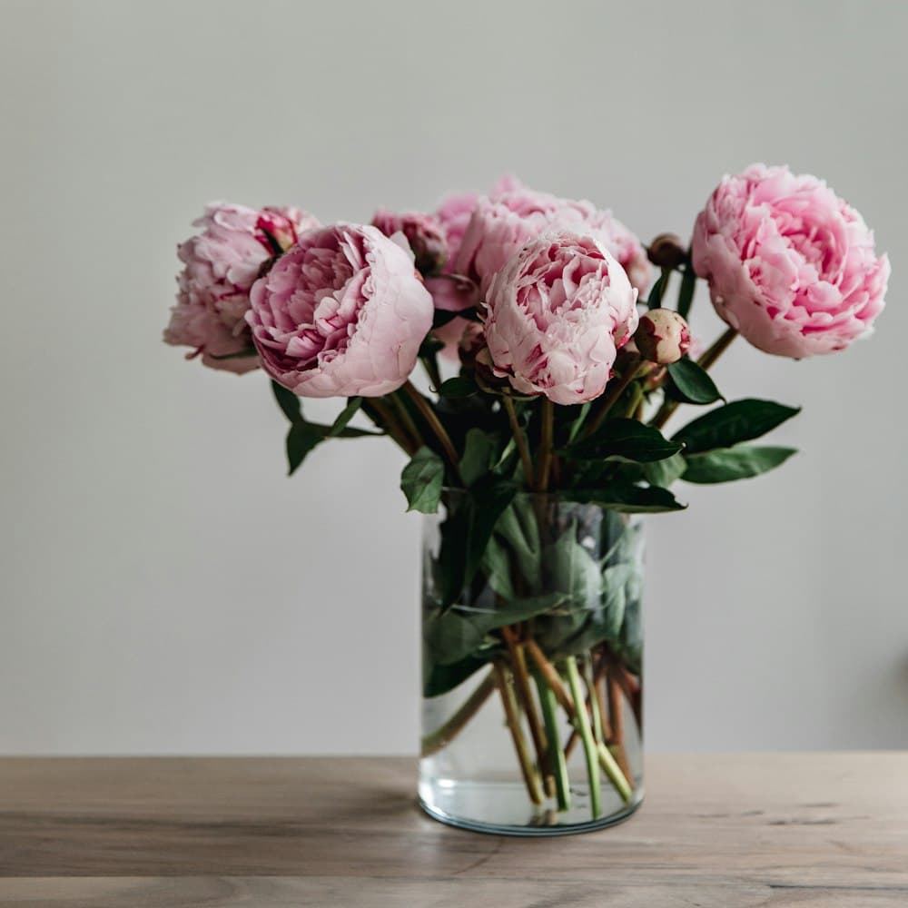 Peony Arrangement in Urn — 23" real-touch peony, resin urn